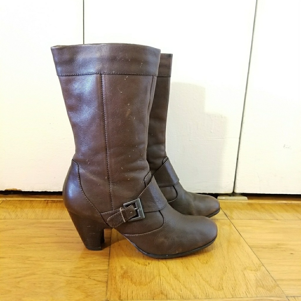 Born Leather Boots with Buckle